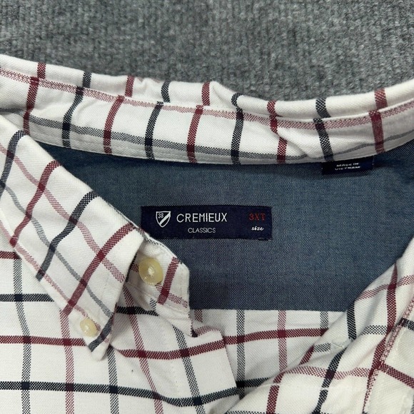 Cremieux Shirt Mens 3XT White WIndowpane Check Long Sleeve Button Up 3XL Tall - Picture 5 of 10
